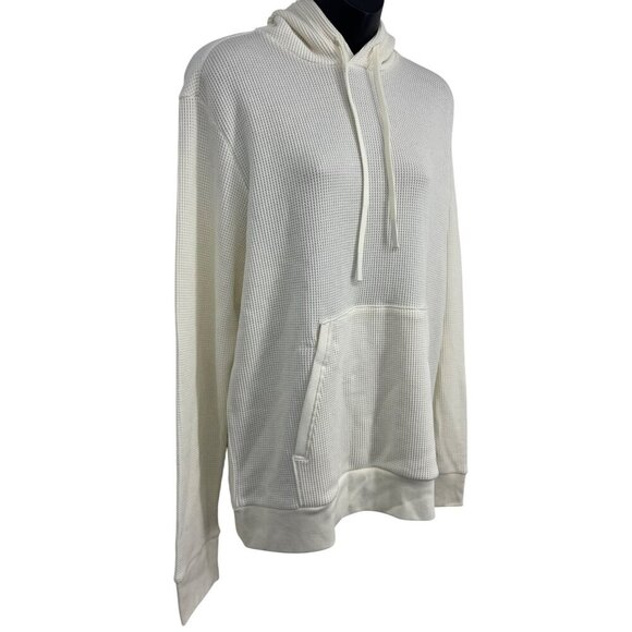 Theory Men Size Small Waffle Cream Hoodie Sweatshirt Long Sleeve Pullover EUC - Picture 4 of 11
